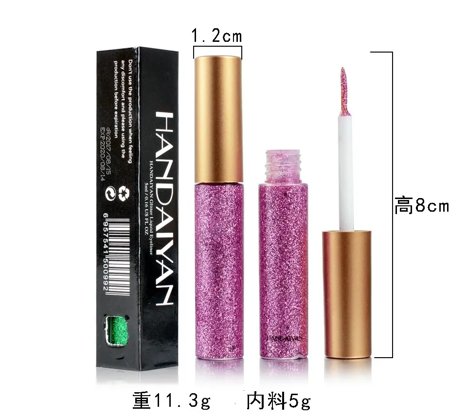 HANDAIYAN Magic Smooth Shiny Liquid Glitter Eyeliner Long-lasting Party Makeup Cosmetics