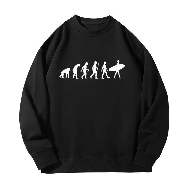 Sweat-shirt homme automne-hiver, nouveau, multicolore, motif imprimé Surfing Evolution, col rond, manches longues, Hundred Clothing