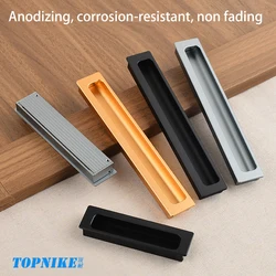 400mm Length Slotting Cabinet Buckle Recessed Handle Embedded Cabinet Door Invisible Wardrobe Drawer Pulls Aluminium Alloy