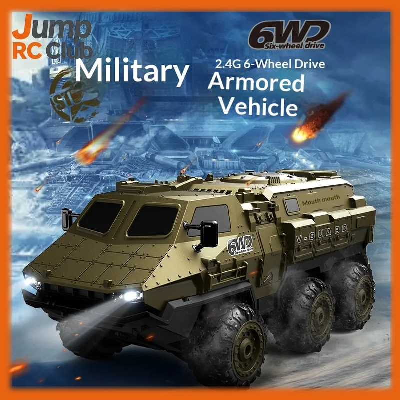 

1:16 Scale 6WD RC Armored Military Transport Truck 2.4G Remote Control High Speed Climbing Model Toy Car for Boys Kids Gift