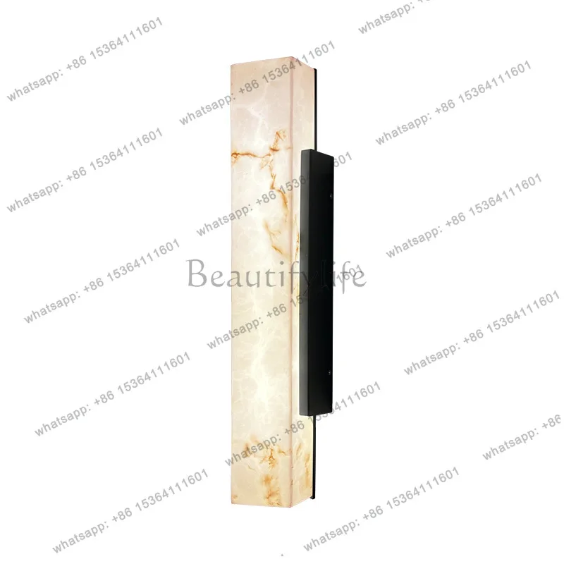 

Cross-border waterproof exterior wall courtyard stainless steel imitation marble long wall luminous object
