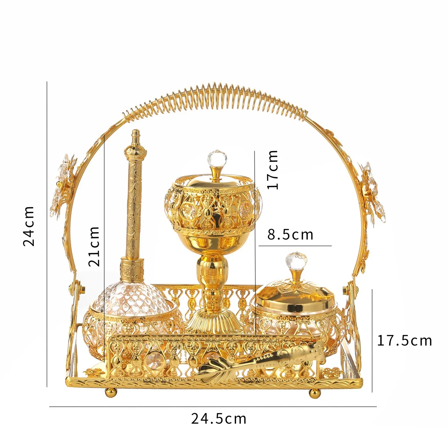 

Golden Wrought Iron Aromatherapy Stove Set, Arab Decoration, Middle Eastern Party, Wedding Ornament