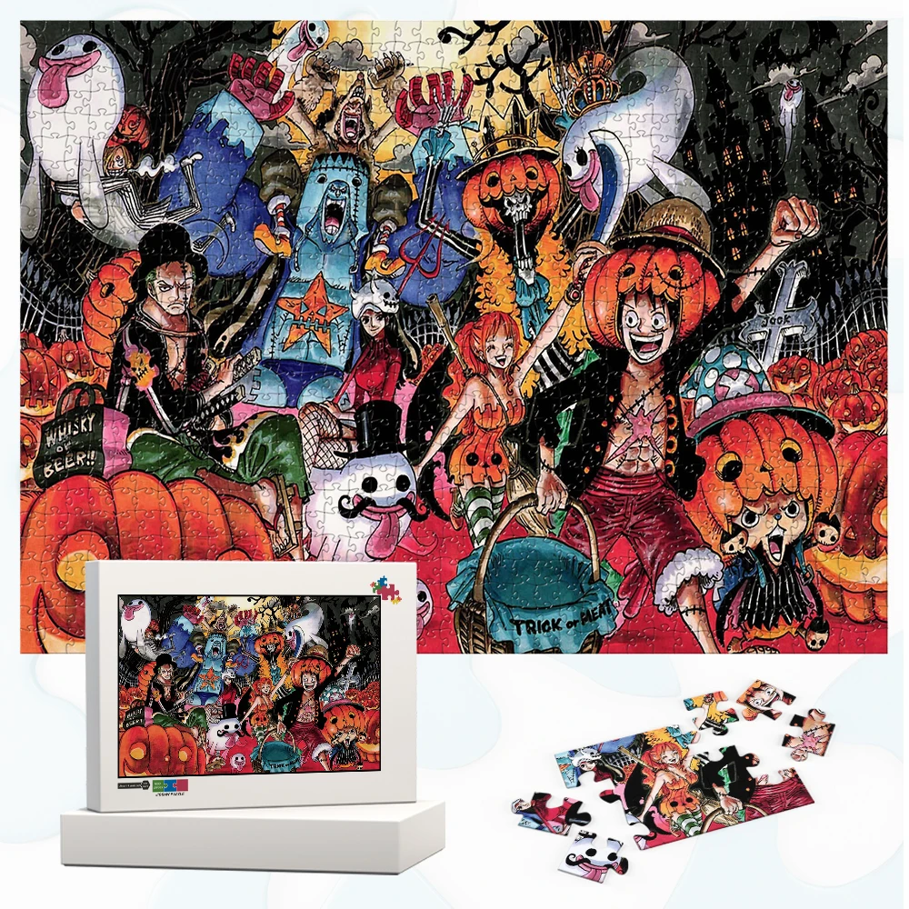 

One Piece Background Jigsaw Puzzles Classic Japanese Style Anime Main Characters Games and Puzzles Large Puzzle Game Toys Gift