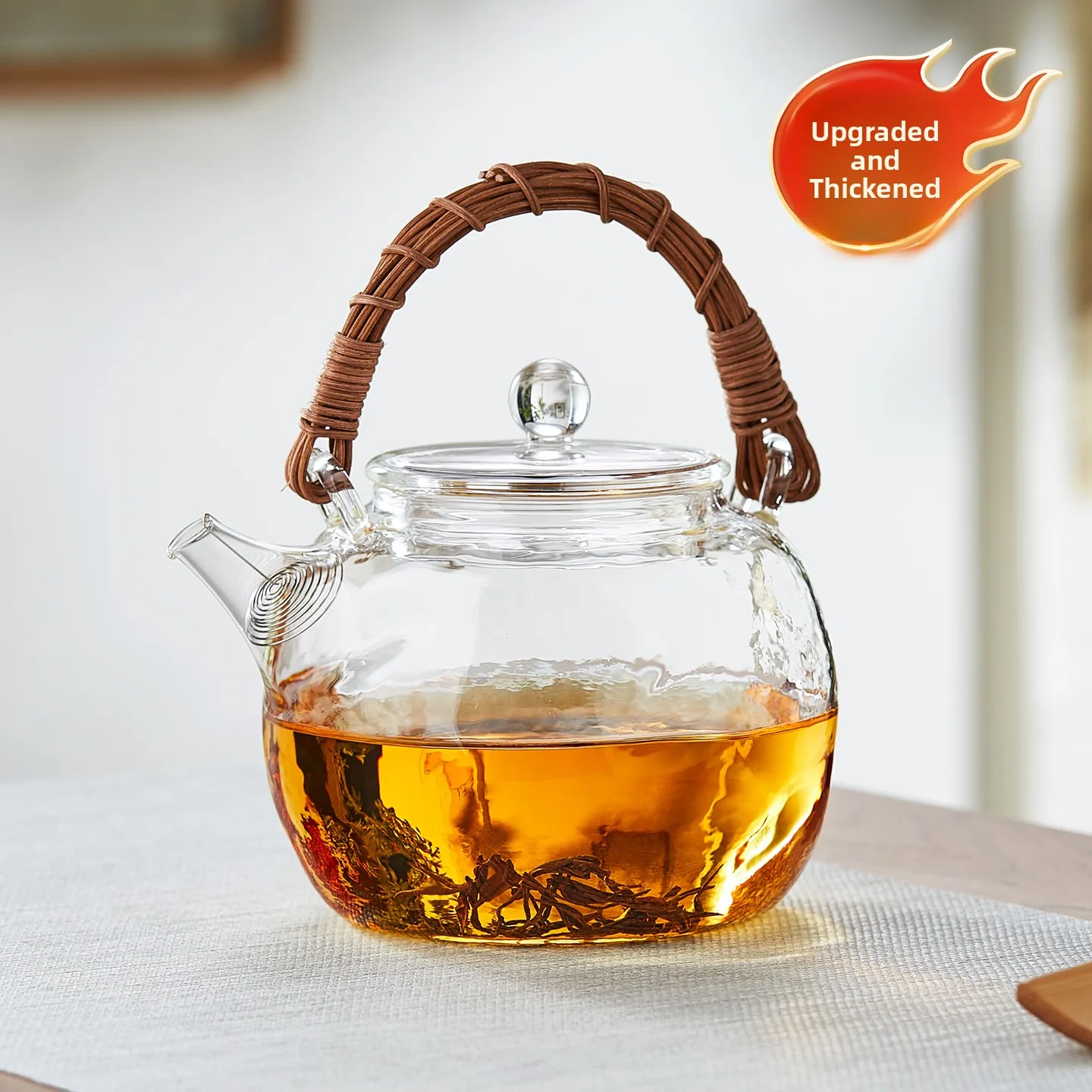 

Thickened Glass Tea Pot for Ceramics Stove Boiling Water Tea Brewing Large Handle Pot for Home Use Japanese Style Tea Set