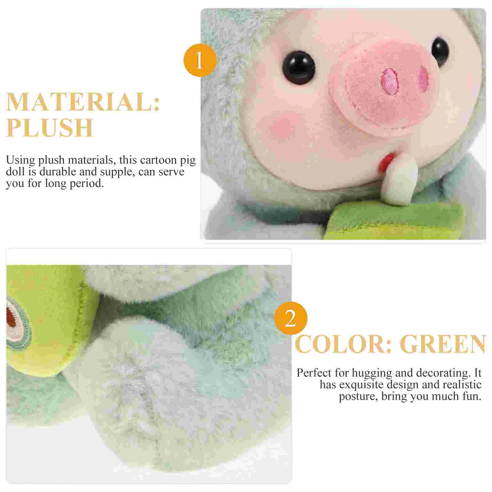 Childrens Toys Baby Bottle Pig Stuffed Animal Filling Kids Plaything Cartoon Green