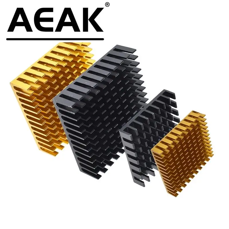 AEAK 14*14*8mm Golden Black Aluminum Radiator IC Heat Sink Heat Sink 40 x 40 mm x 11 mm / 28 x 28 x 6 / 25 mm