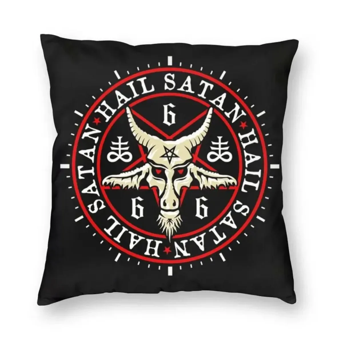 

Devil Damask Hail Satan Cushion Cover Satanic Leviathan Cross Throw Pillow Case for Sofa Pillowcase Home Decor cm