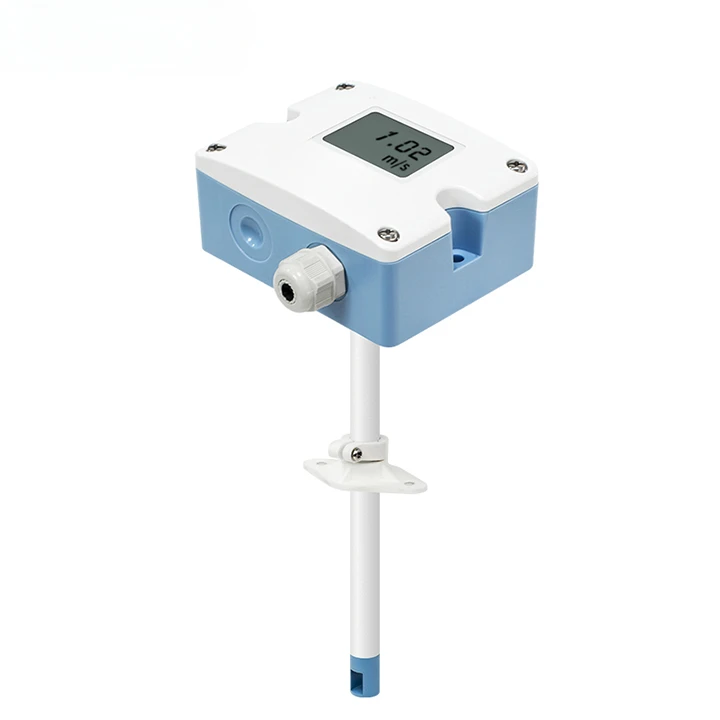 Ducted Type 4~20mA 0-10V DC Weather Station Wind Speed Sensor Air Velocity  for Exhaust Pipe