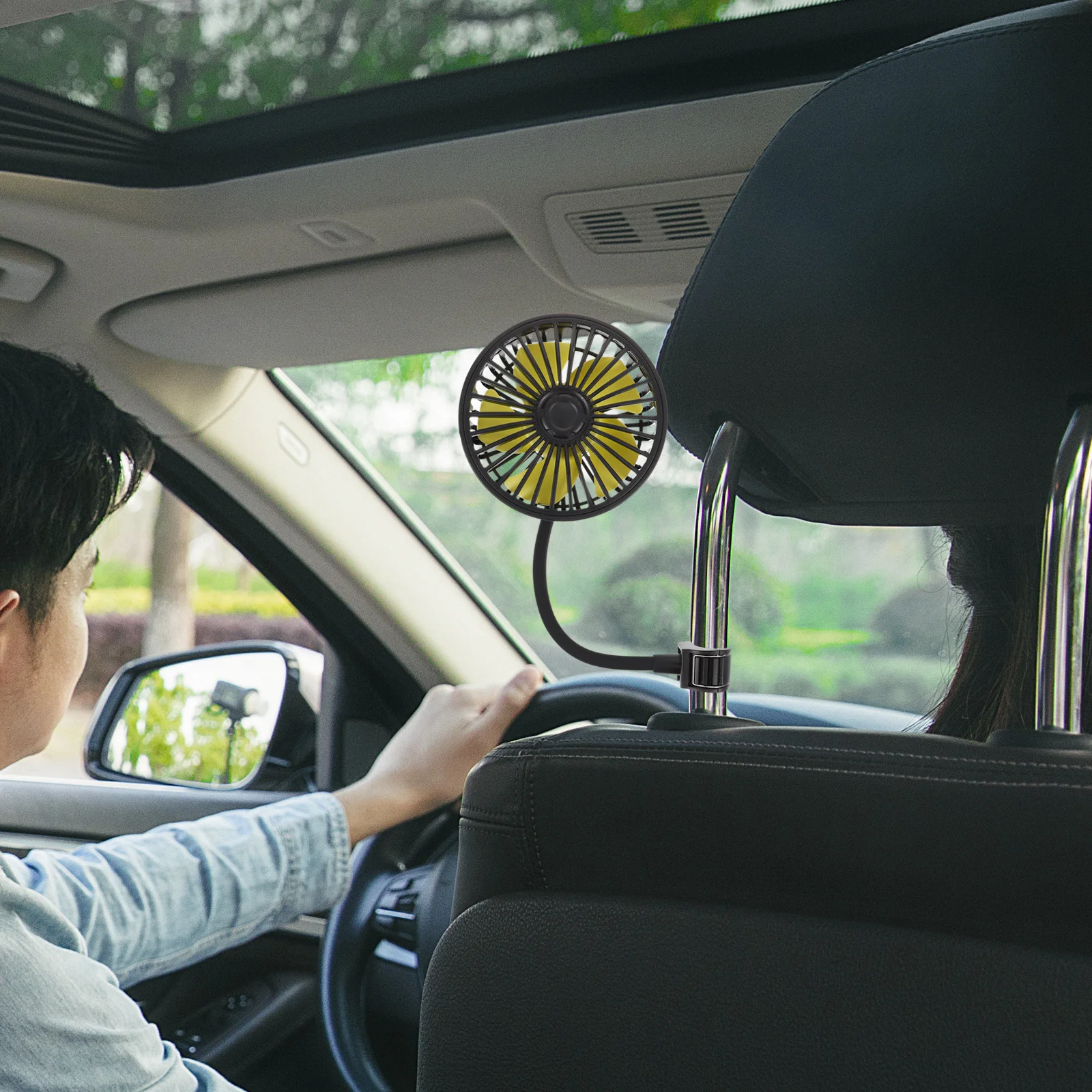 

Rear Seat Fan Electric Car Fan 12V 24V Rotatable Design for Passenger Comfort Portable Air Circulation in Cars