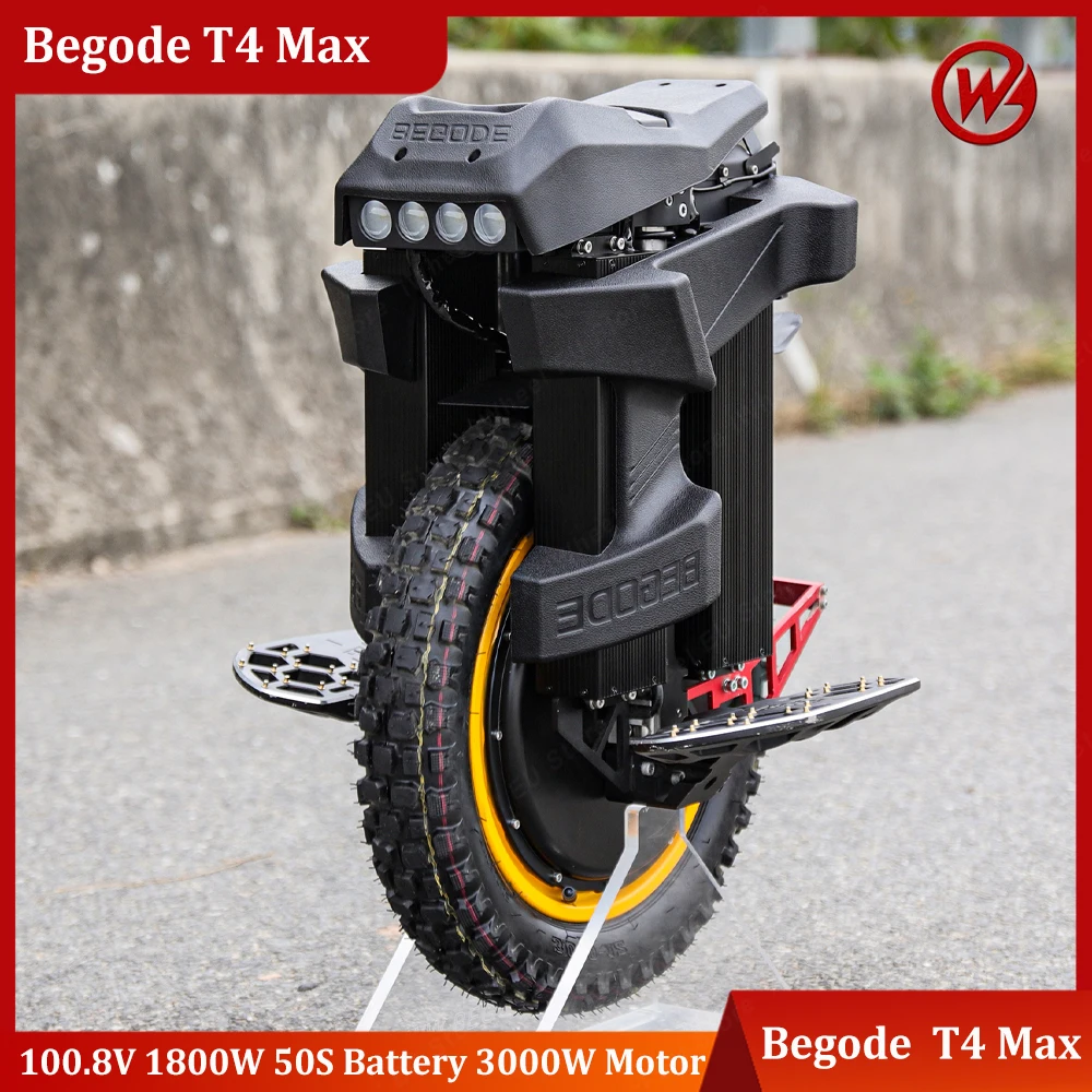 EU Stock 2024 Newest Begode T4 Max 100.8V 1800Wh 50S Battery 3000W Motor New Suspension Begode T4 Pro Electric Unicycle