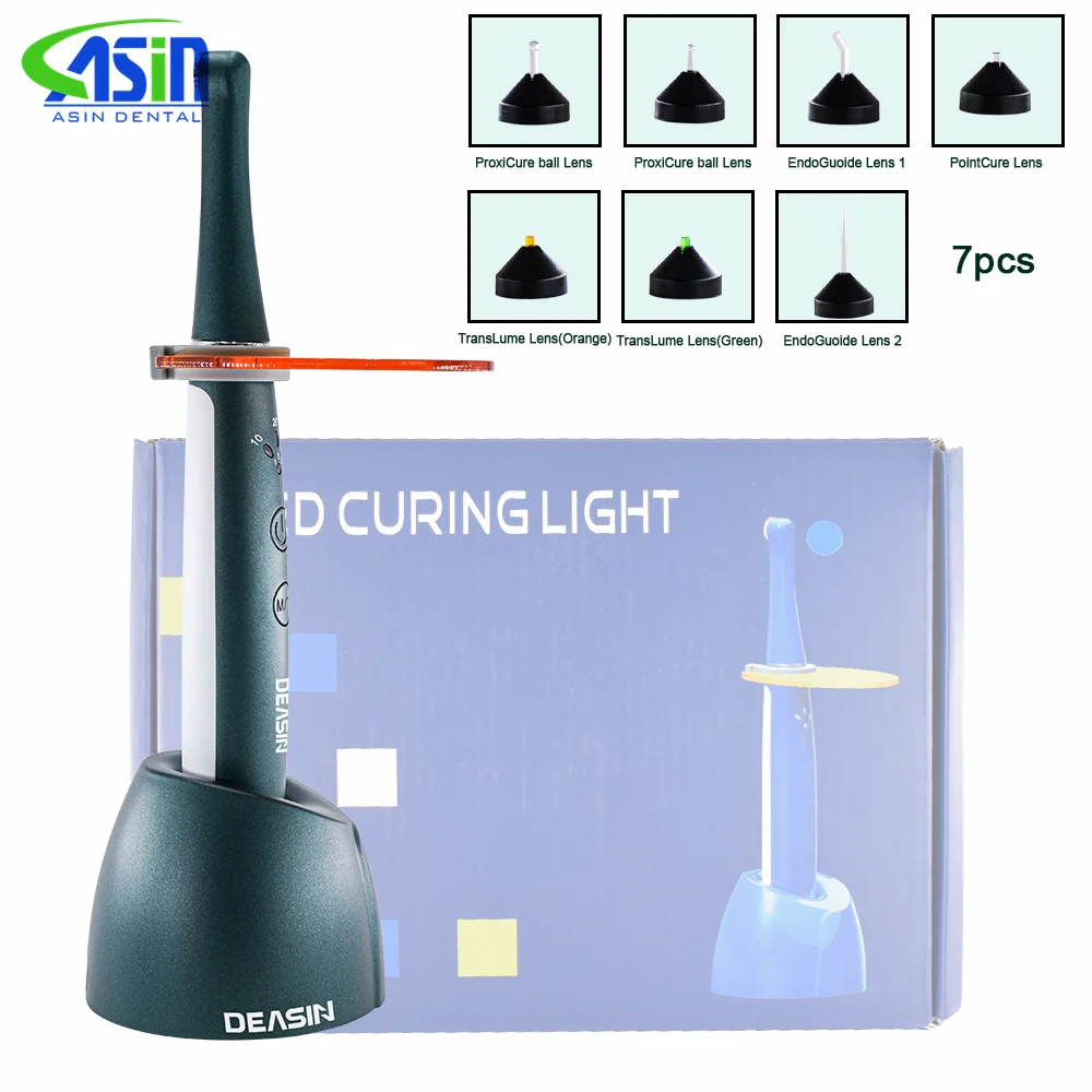 2500mW/cm2 Dental Wireless LED Curing Light 1/3/5 Seconds Option Cure With 7 Tips Dental Equipment