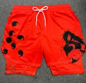 SAFFruit-Short de dehors en Maille à vaccage Rapide pour Homme, Pantalon Court Respirant Unisexe, Manga, Gym, Fitness, Été, Impr