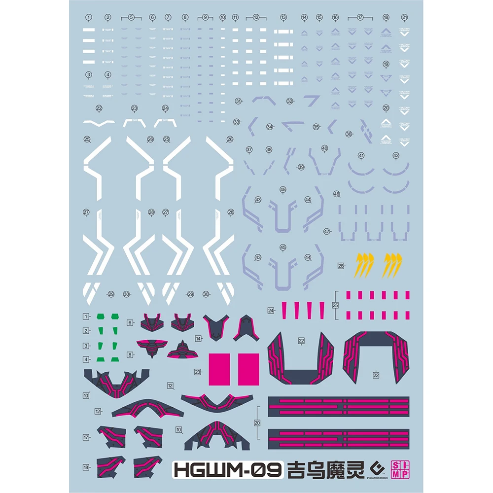 EVO Water Decal For 1/144 HG Lfrith Jiu Model Auxiliary Materials High Precision Decals Plastic Model Detail-up Signs