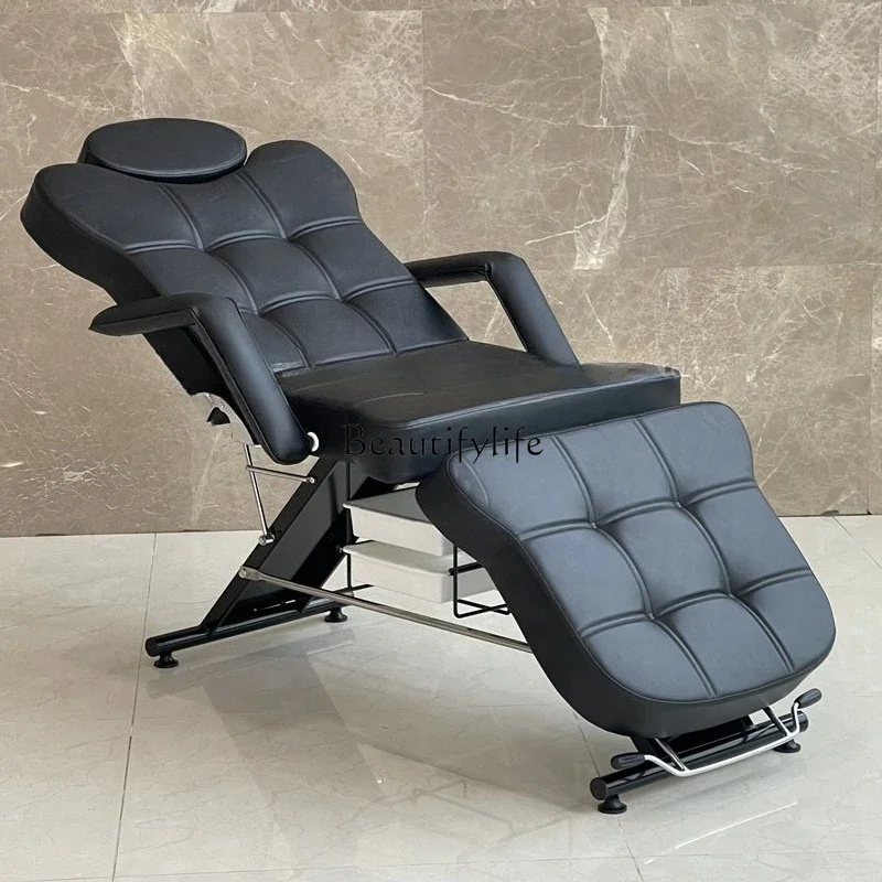 02*Tattoo embroidery eyelash tattoo beauty treatment bed single recliner manual adjustment