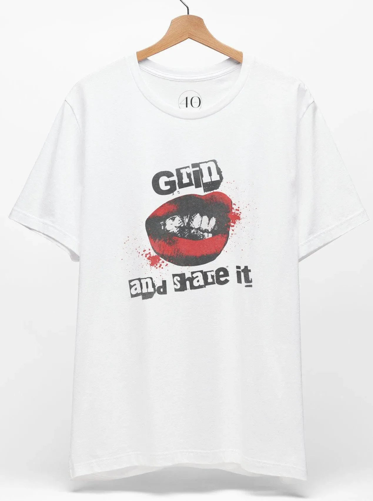 Punk Grin T Shirt Red Lips Funny Streetwear Top Grunge Mouth