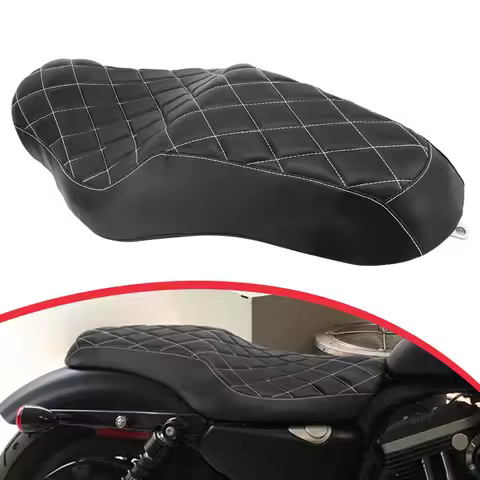 One-Piece Motorcycle Rider Passenger Two-Up Seat Cushion For Harley Sportster 883 Iron XL1200 2004-2015