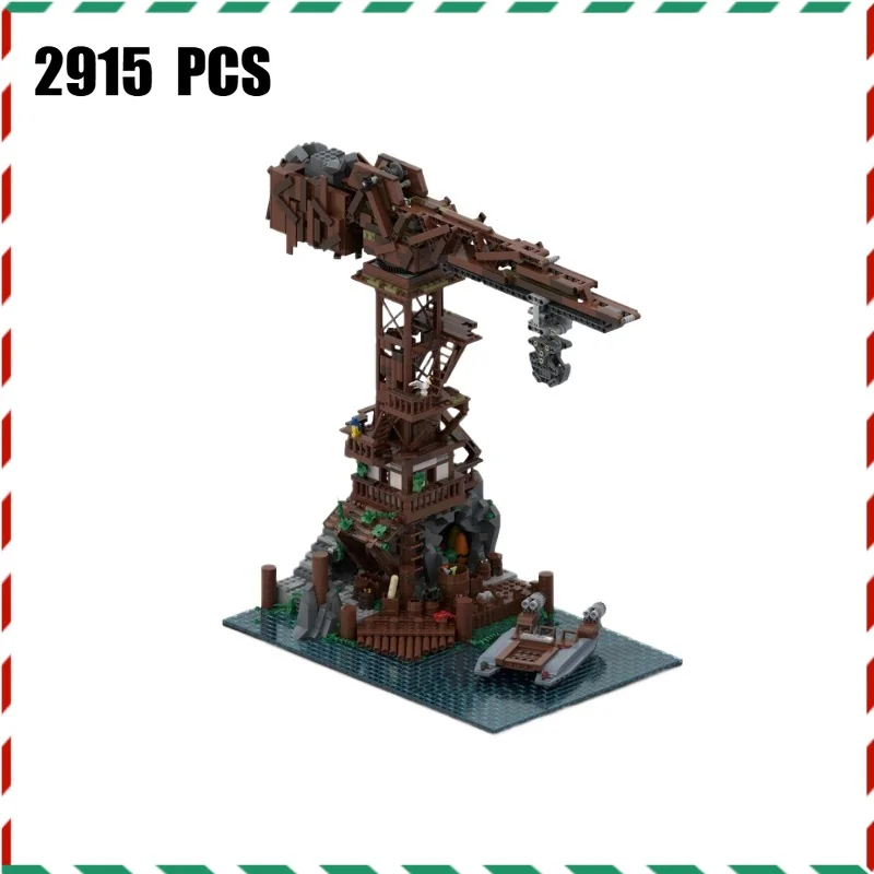

MOC Asian Port Crane Building Blocks 2915 PCS with Cargo Crane & Container Yard, Modular City Docks Model Kit for Adults Gift