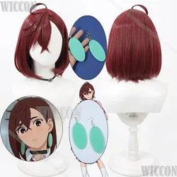 Ayase Momo Anime DAN DA DAN Cosplay Prop Brown Wig Blue Long Earrings Clip Women Girl Set Holloween Party Show Play Accessory