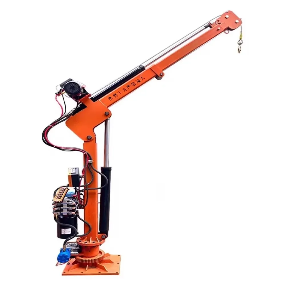 Mobile small hydraulic crane simple rotation with truck loading and unloading