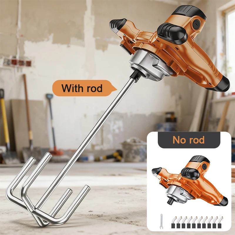 3000W Industrial Grade Mixer 220V 6 Speed Handheld Paint Putty Powder Cement Plaster Mortar Coating Mixer with Rod or No Rod