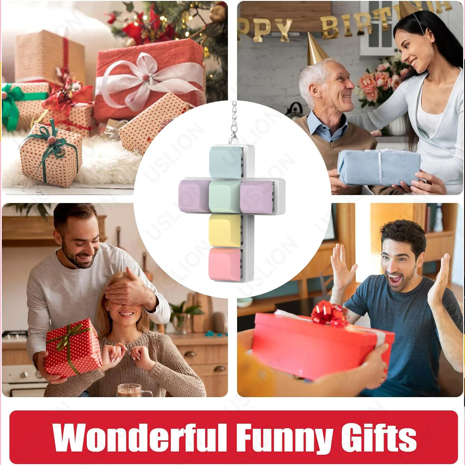 USLION 1/6 مفاتيح أغطية المفاتيح لوحة المفاتيح الميكانيكية كاختبار الإجهاد تململ لعبة مكتب الضغط تهدئة زر Keycap المفاتيح #4