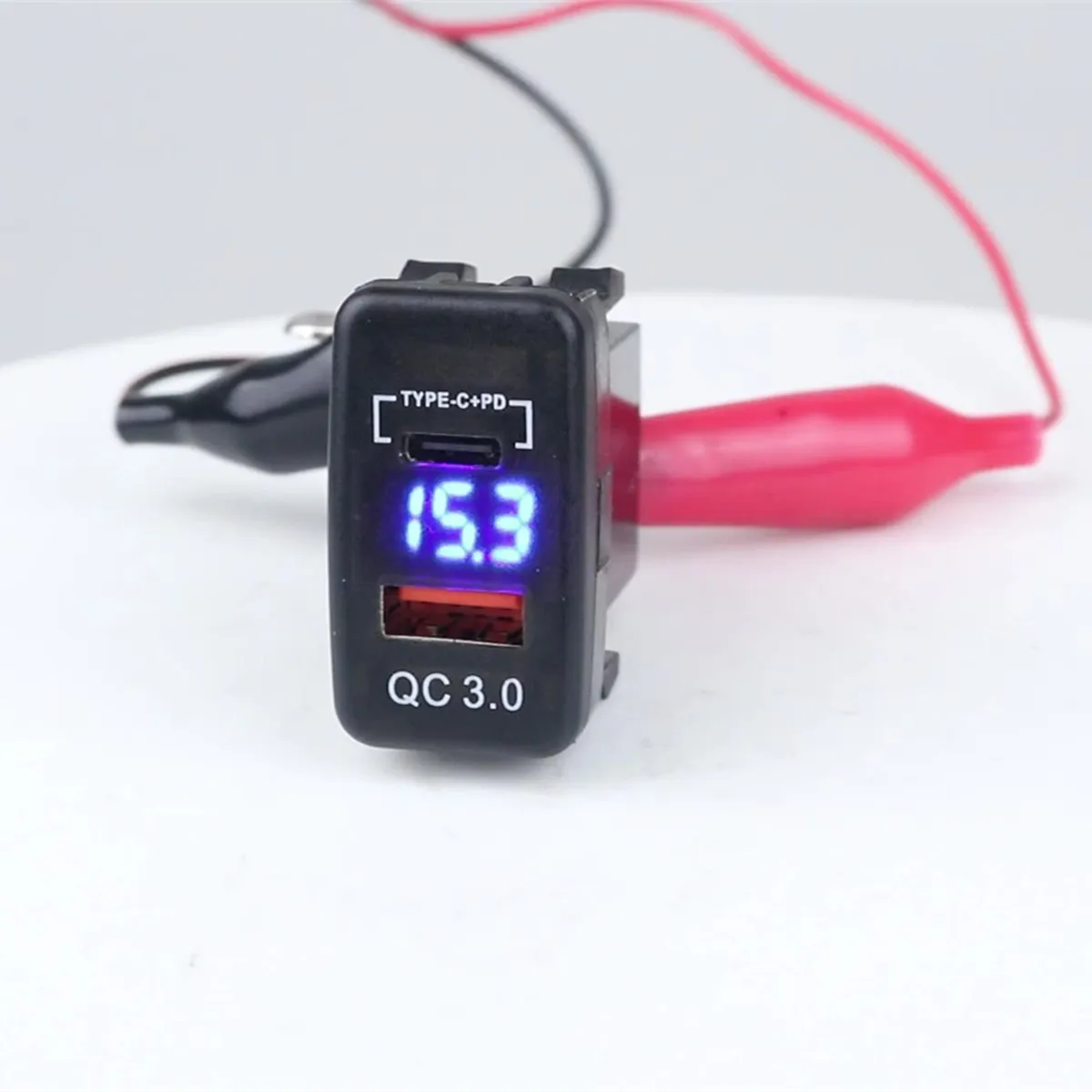 Type C+PD Dual USB Car Charger Socket Power Adapter LED Voltmeter For Toyota LANDCRUISERC QC3.0 car charger Auto Accessories