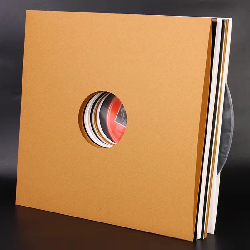 Fundas para discos de vinilo, cubierta para discos LP, fundas exteriores resellables, bolsa de papel Kraft compuesto, bolsas de almacenamiento para discos de vinilo, 10 Uds.