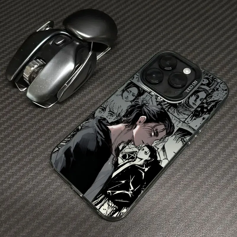 Anime Attacco giapponese su Titano Eren Yeager Coque per Apple iPhone 17 Air 16e 16 14 15 13 11 Pro Max Plus 12 Pro Custodia Cover per telefono
