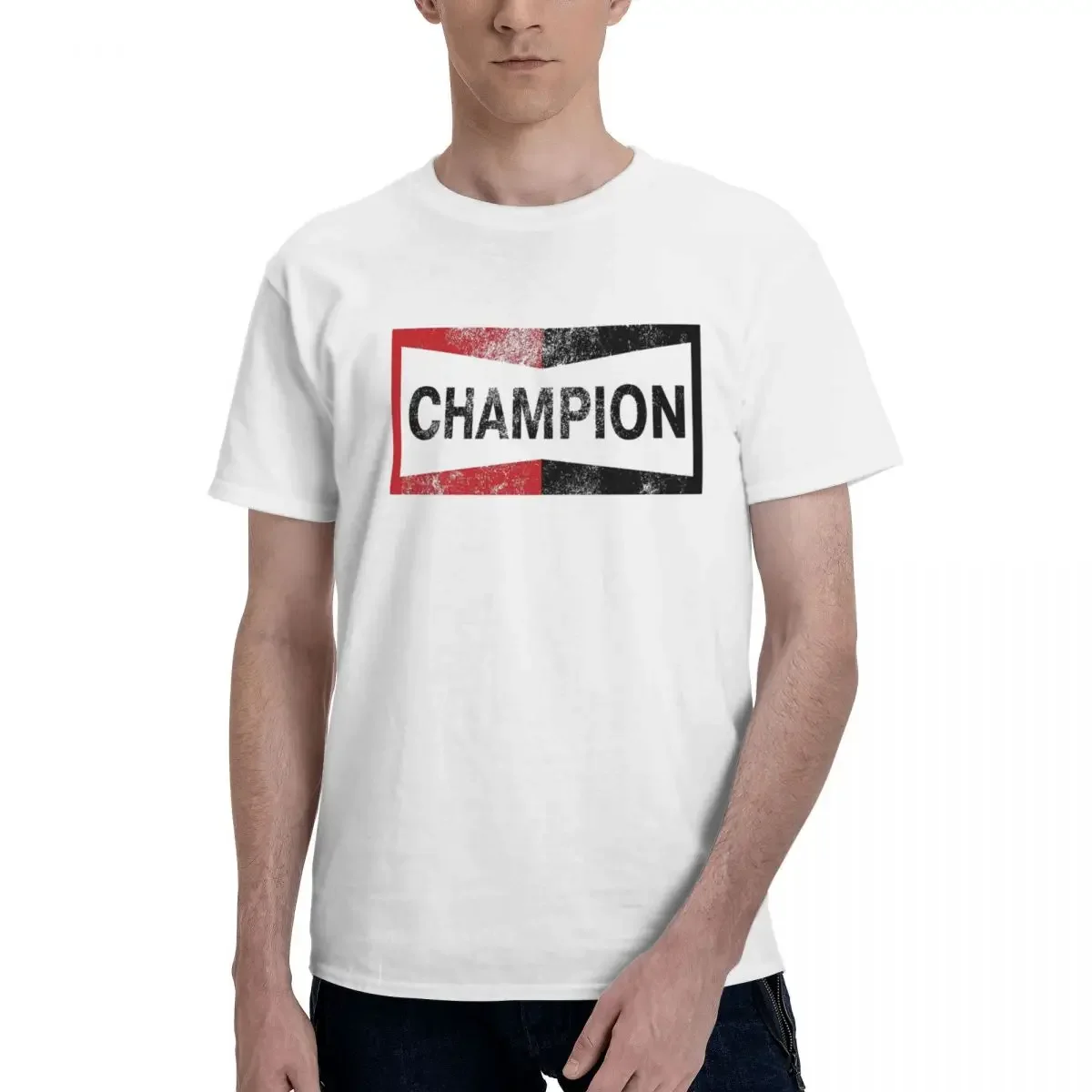 Champion Vintage Logo 100% Cotton T-shirt Men's Oversized T Shirts Men crew Neck Short Sleeve S-6XL