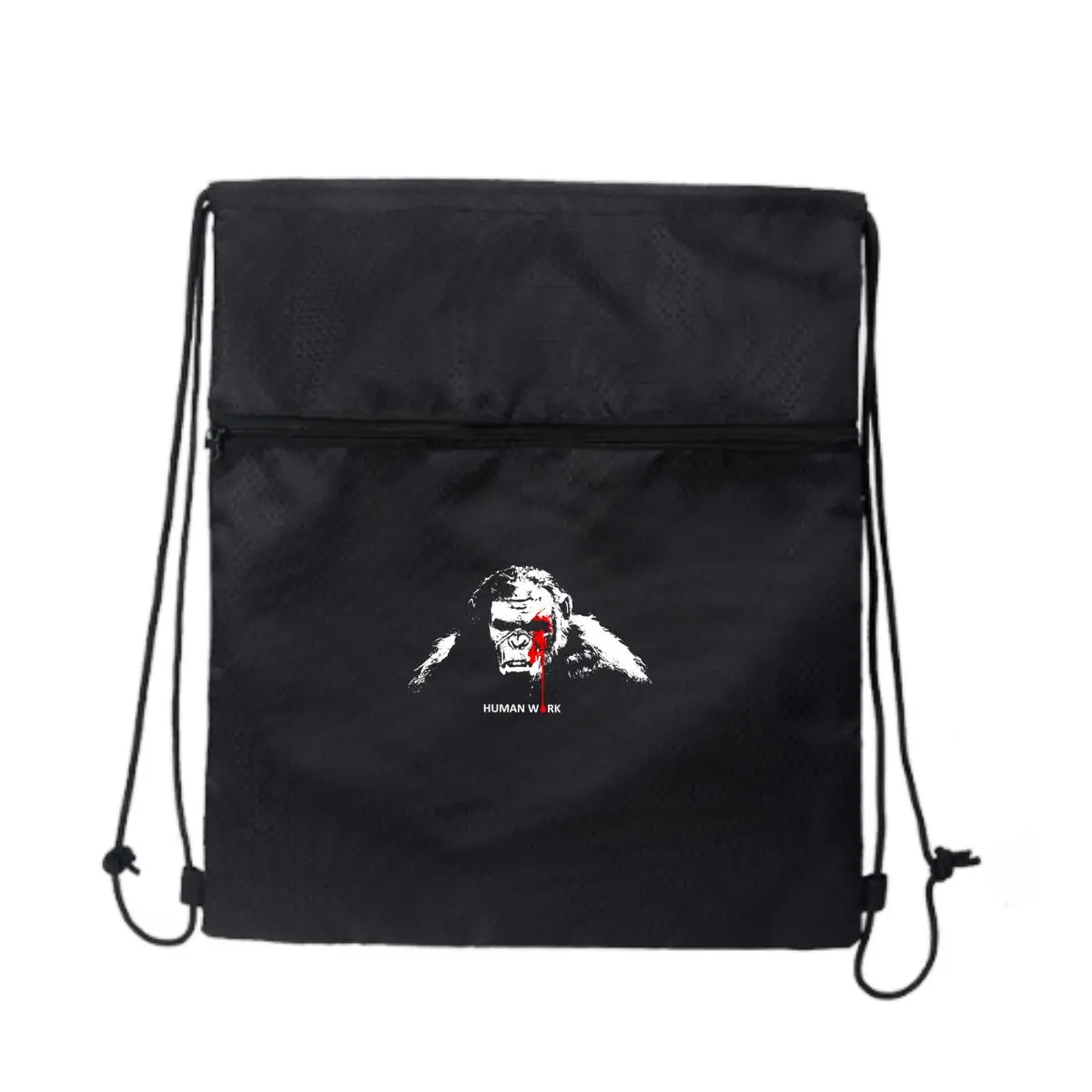 

Человеческие чернила Минималистичный, острый текст Черный Открытый Фитнес Сумка на молнии на шнурке Вмещает тренировочное снаряжение