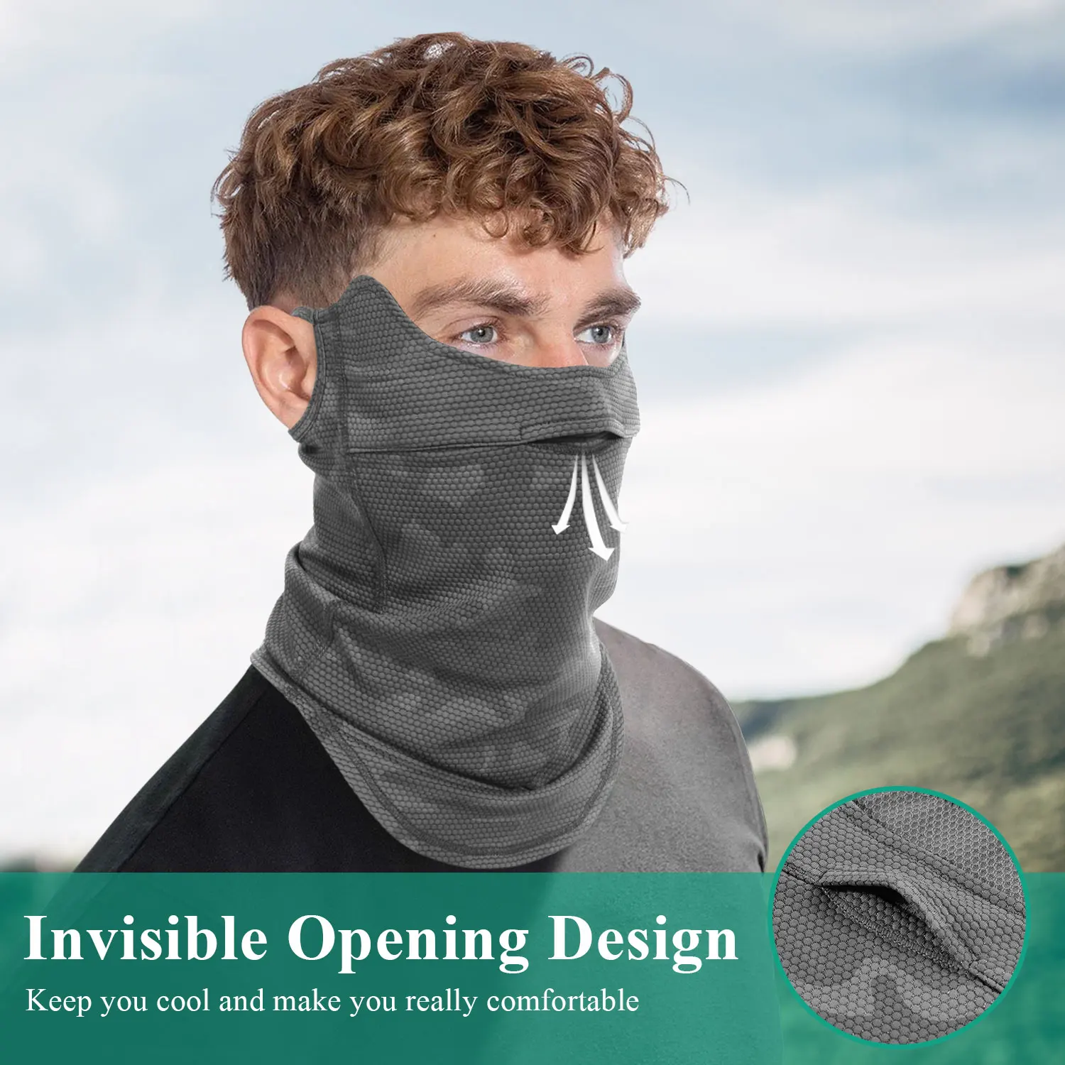 Summer Ice Cool Bandana Ear Hanging Scarf Sports Sun Protection Face Mask Hiking Camping Tactical Fishing Bicycle Ski Neck Cover