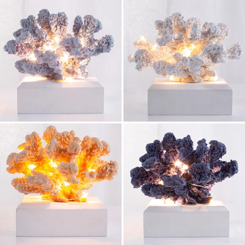 

Simulation Resin Coral Decoration Home Decoration Living Room Coral Decoration LED Light Coral Photography Props Cafe Decoration