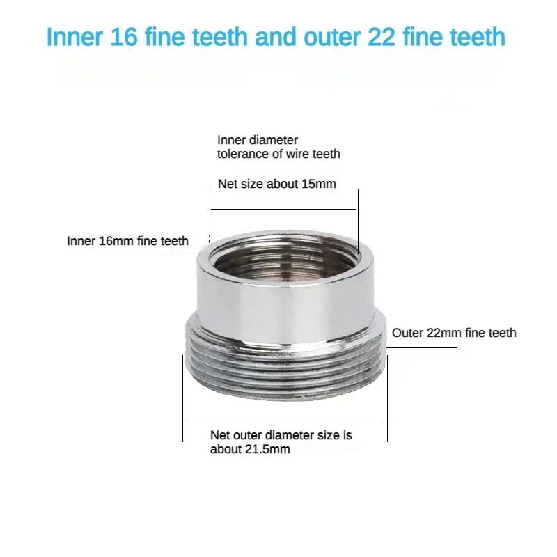 Adaptador de grifo de diente fino interno y externo, accesorios de conversión, 22 vueltas, 16, 18, 20, 22, 24, 26, 28, 30, 32mm