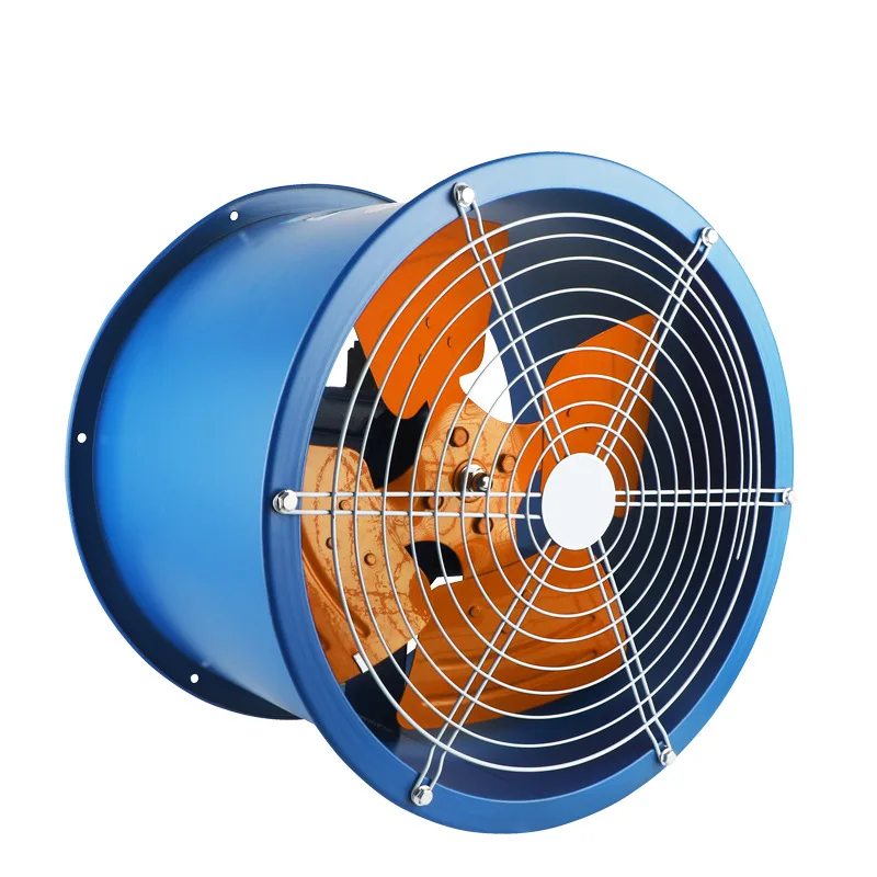 Duct Type Axial Flow Fan Industrial Cylinder Fan Low Noise Max Airflow Rate Fixed Position Type Pipe Fan