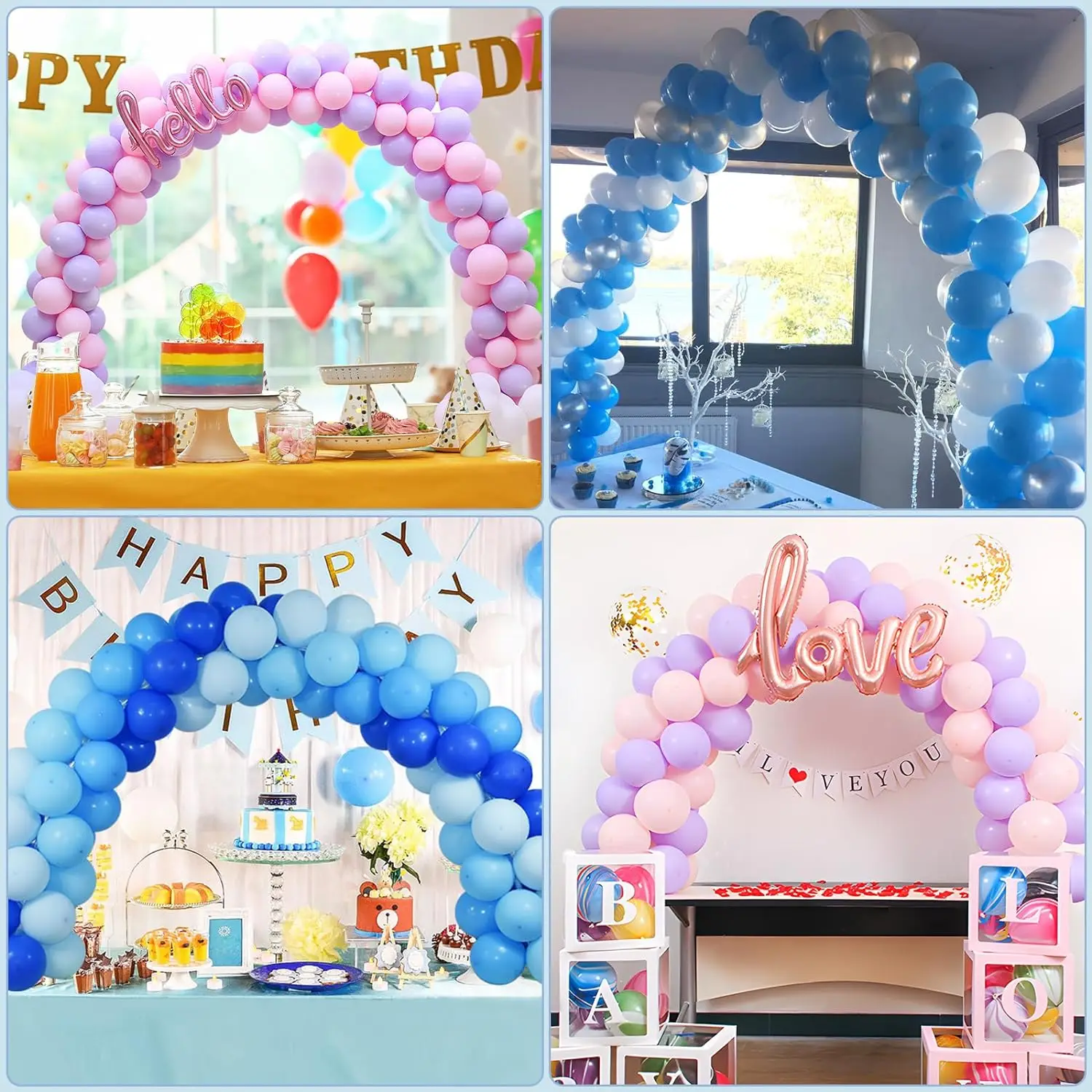 1 Set Black Table Balloon Arch Kit, Arch Frame for Different Size Tables Balloon Garland Decorations for Birthday Party Wedding