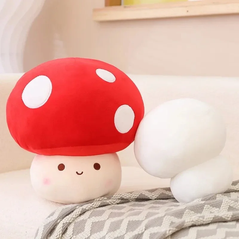 23cm Cute Simulated Mushroom Plush Toy Stuffed Soft Lifelike Plant Kawaii Mushroom Doll Toys