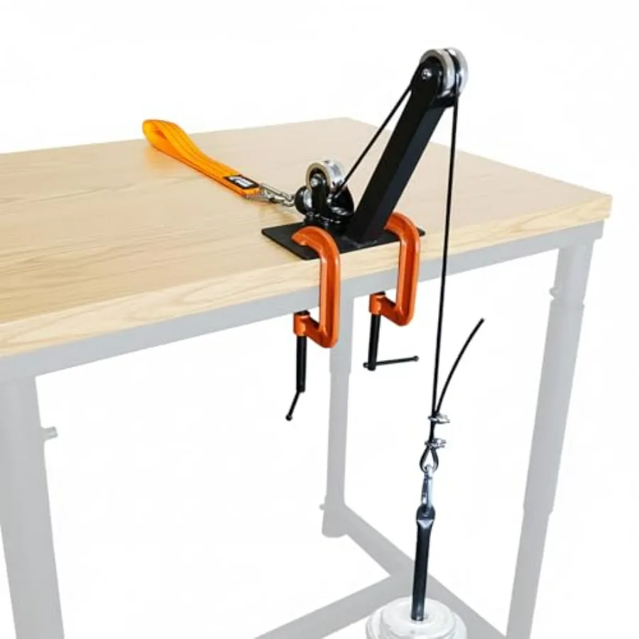 

Arm Wrestling Pulley Training System Kit for Table - Professional Forearm & Wrist Strengthener with Aluminum Rotating Pulleys, A