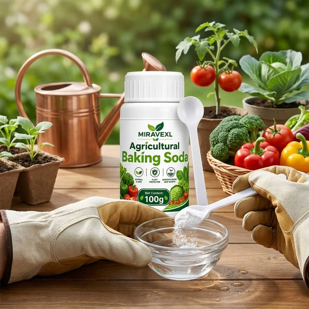 MIRAVEXL Agricultural Baking Soda 100g – Natural Powder for Soil & Plant Care, Water Dilution Formula for Home Garden Use, Scoop