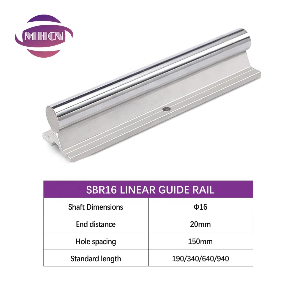 Алюминиевая опорная направляющая серии HLTNC SBR Линейная направляющая линейного вала SBR16 100-4000 мм Диаметр вала 16 мм для ЧПУ