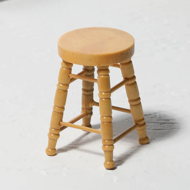 dollhouse, wooden round stools, high stools, tea bar stools, mini ornaments, miniature food and play accessories