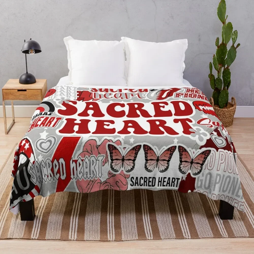 

Sacred Heart Collage Throw Blanket Soft Bedroom Blanket for Night Sleeping