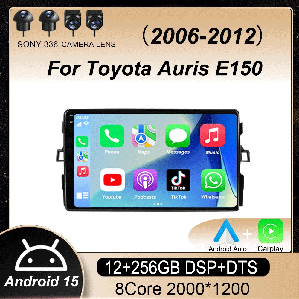 

Car Stereo Radio For Toyota Auris E150 2006 2007 2008 2009 2010 2011 2012 Multimedia Player Android 15 Carplay DVD 2 Din