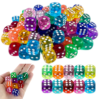10pcs Transparent Dice 14mm Rounded Corner Dice D6 dice Set for Entertainment Board Game DND RPG