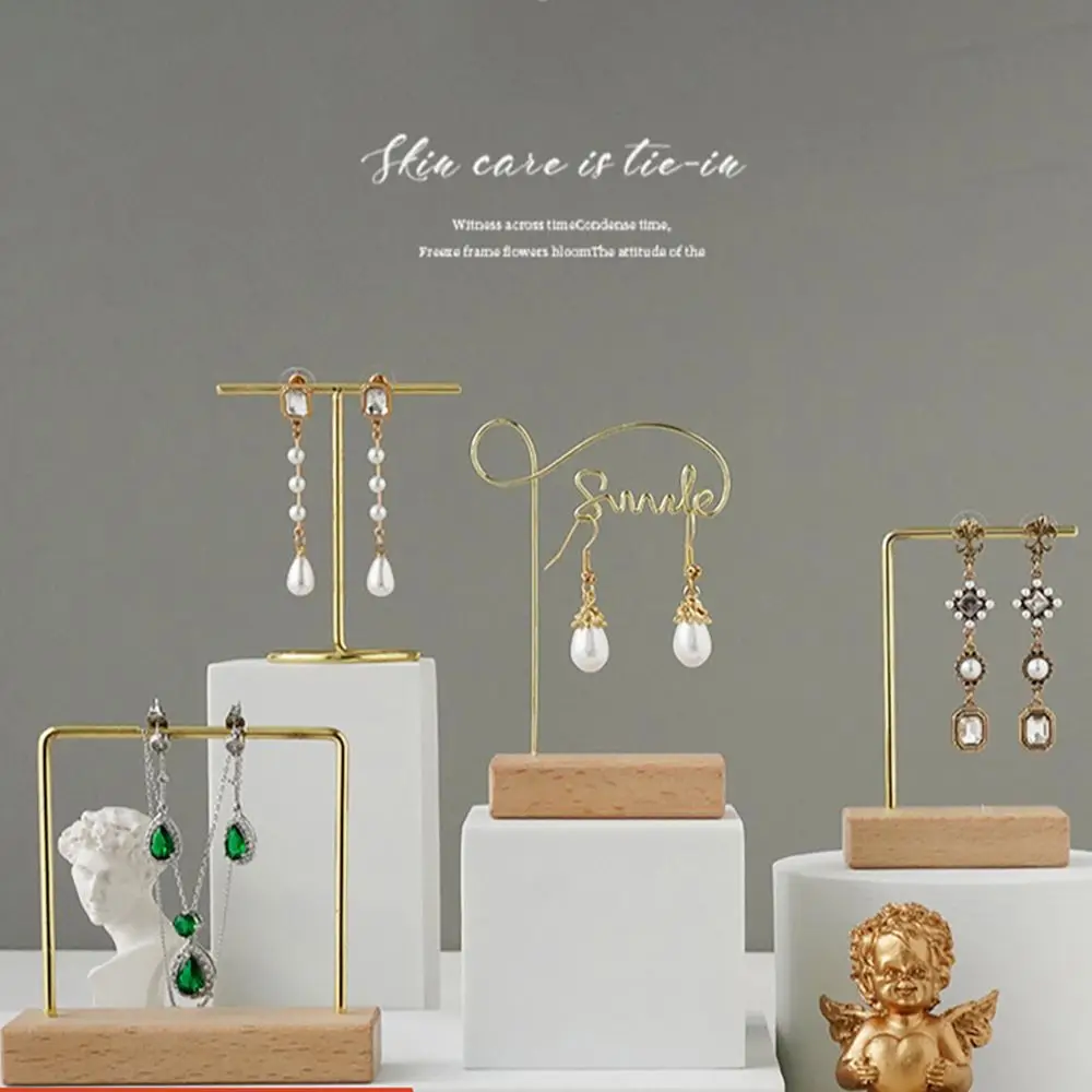 

New Gift Home Decoration Jewellery Organizer Holder Jewelry Display Stand Wood Base Rack Necklace Storage Bracelet Earring