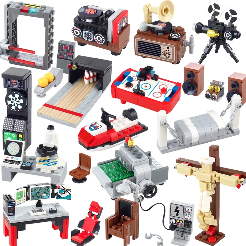 MOC Bausteine Computer-Schreibtisch Display Elektronischer Bildschirm Konsole Generator Druckmaschine Luft- und Raumfahrt Gedruckter Baustein Spielzeug T15 – Detail 1
