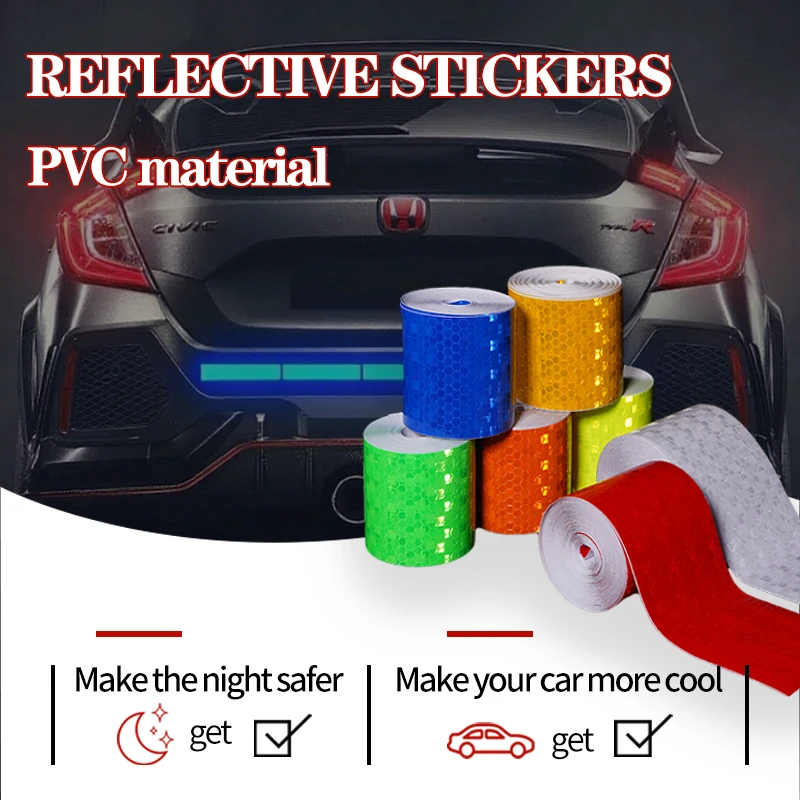 

Reflective Warning Solid Color Reflective Sticker-Self-Adhesive Universal Safety Label Sticker Automobiles Motorcycles Bicycles