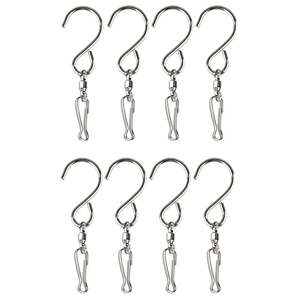 8-Piece S-Shaped Clip Rotator, Suspended Wind Rotator, Wind Chime Hook, Spiral Tail Twister