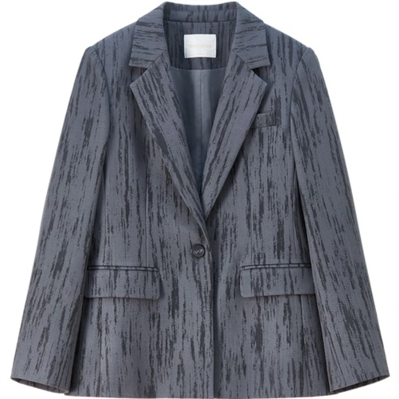 SENTUBILA Dames Design Sense Blazers 2025 Herfst Enkele Knoopsluiting Lange Mouw Elegant Casual Slim Jasje 153XC2939