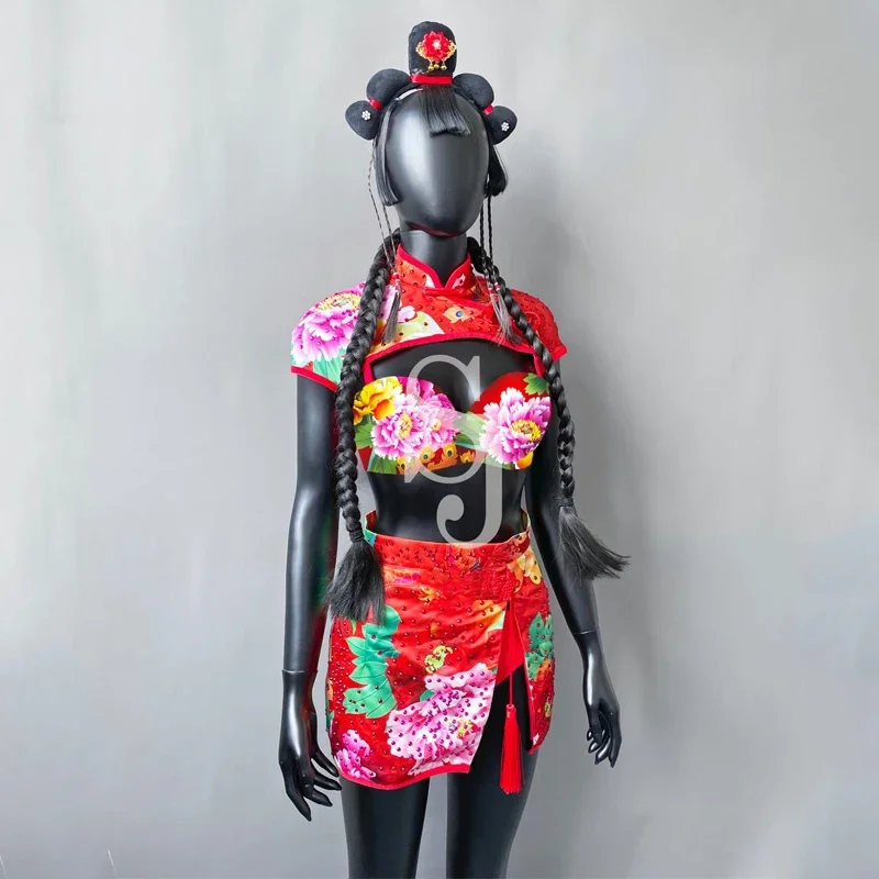 New Bar Nightclub DJ DS Stage Festival Outfits Chinese Style Jazz Dance Costumes Sexy Pole Dance Stage Performance Wear
