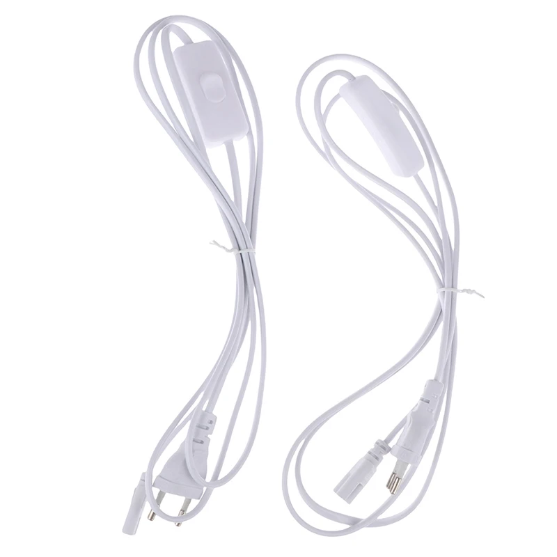 1.8m Power Cord Cables EU Plug Switch Cable For T5 LED Tube T8 Power Charging Wire Connection